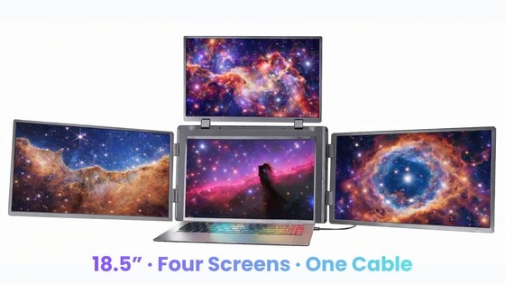 MagHub Quad Max- The 18.5\" Portable Triple-Screen Display