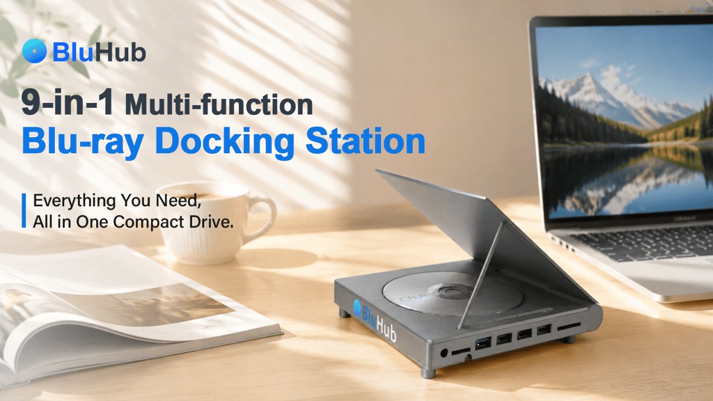 BluHub: 9-in-1 Blu-ray Hub for Memories, Ports & Storage pre-order campaign